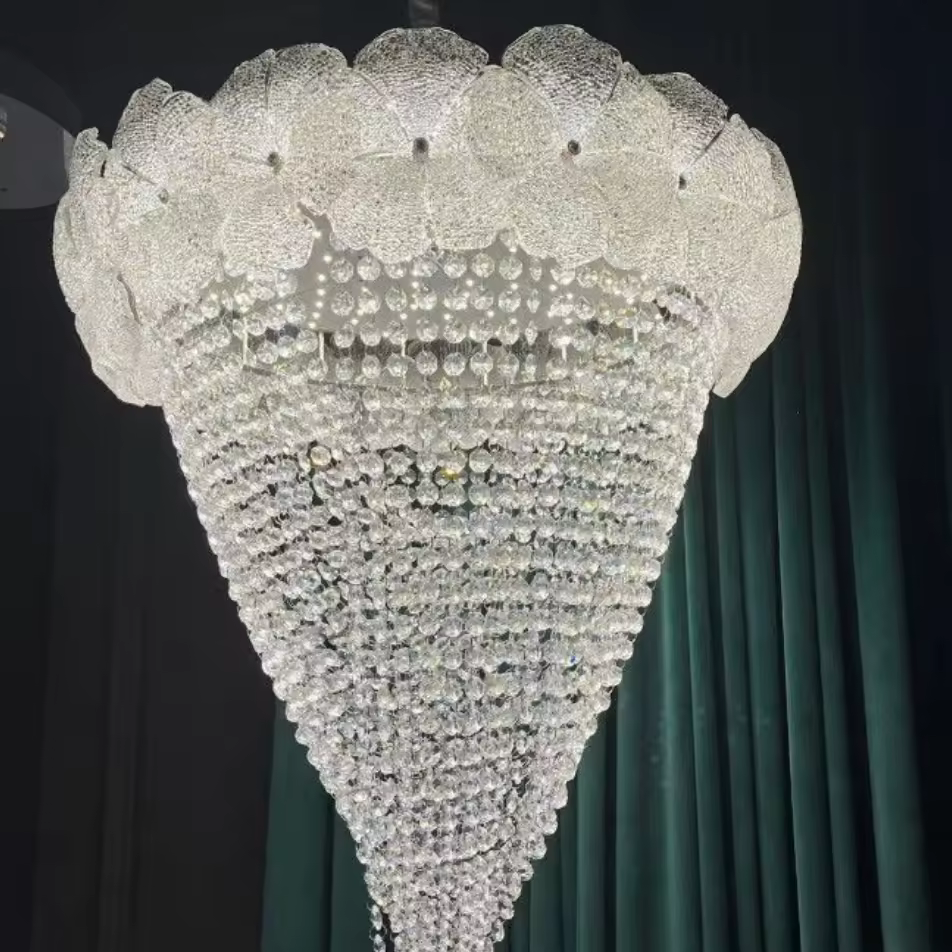 Lustre cascade cristal 60 cm