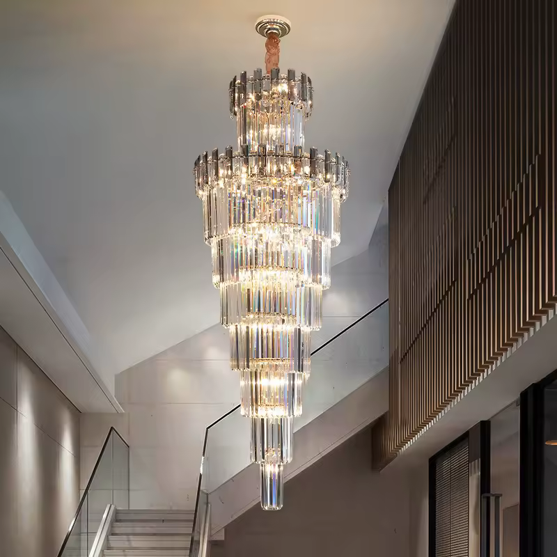 Lustre cristal colonne 60 cm