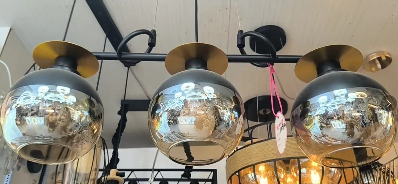 Suspension trio globes miroir